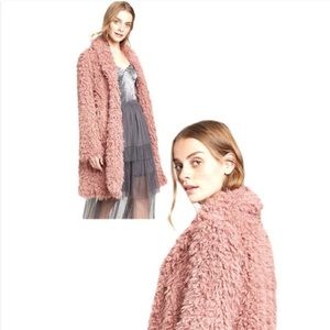 Wild Fable- Faux Fur Teddy Black Midi Jacket Size XL